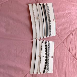 Choker necklaces of different styles and varieties.